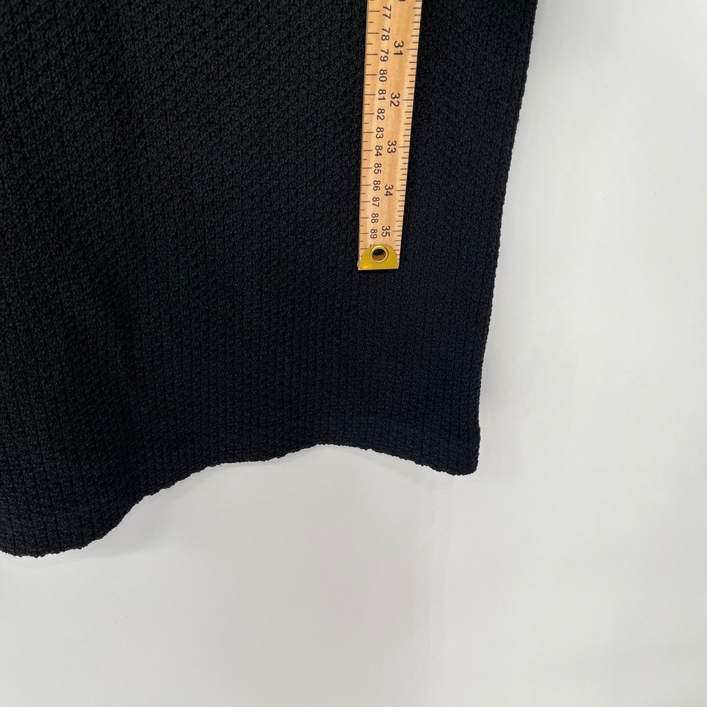 St. John Caviar Dress Women 16 Black Wool Blend Santana Knit Sleeveless Sheath - Picture 11 of 16
